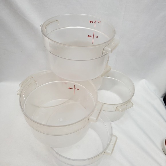6 Count 1 Lid Cambro RFSCW2135 Camwear 2 qt. Round Food Storage Containers - Picture 3 of 7